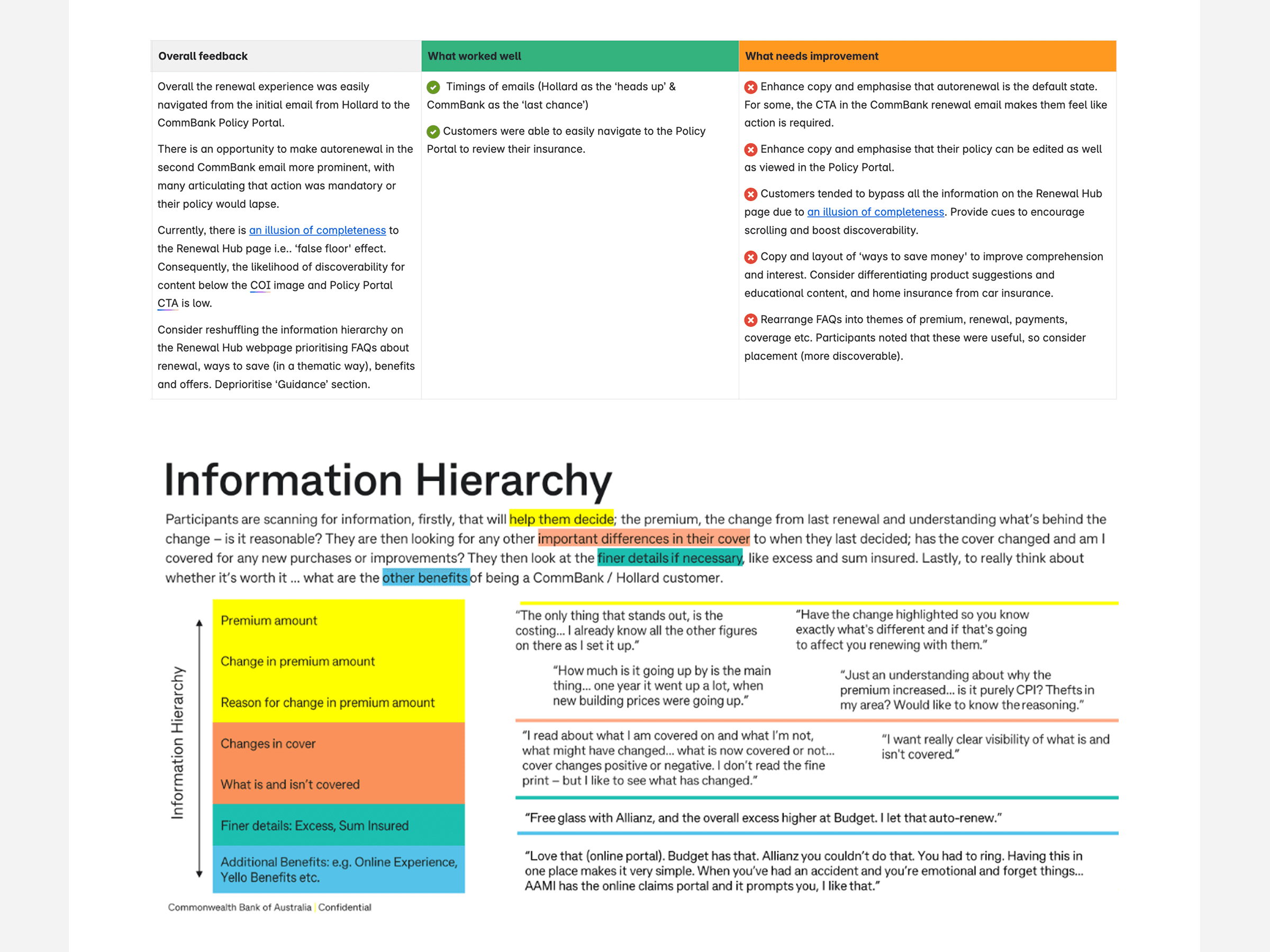 CommBank insurance renewal validation visual 3