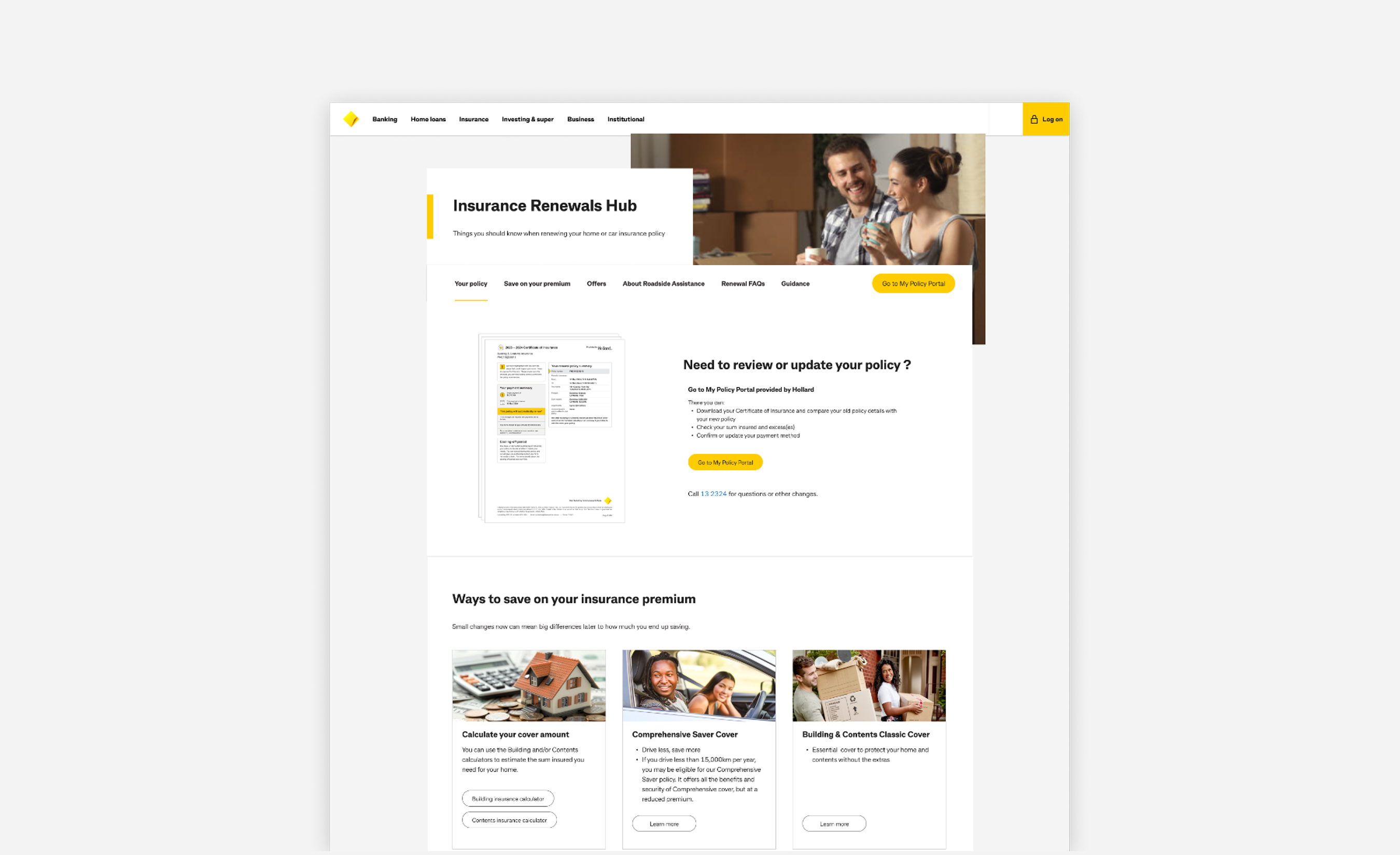 CommBank insurance renewal final solution visual 3